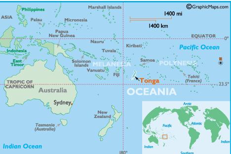 Tonga karte ozeania